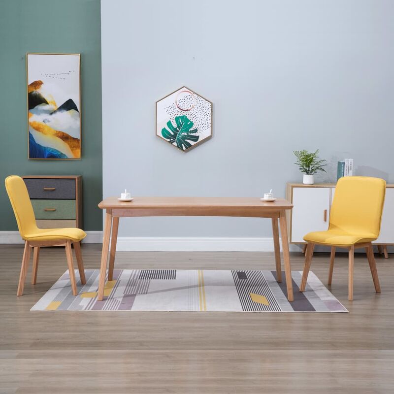 

Youthup - Sillas de comedor 2 uds tela amarilla y madera maciza de roble - Amarillo