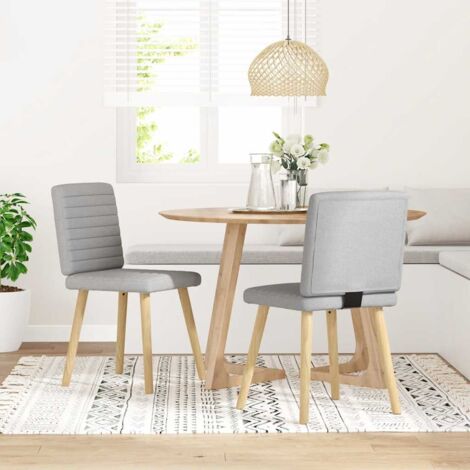 Sillas de comedor 2 uds tela gris nube vidaXL