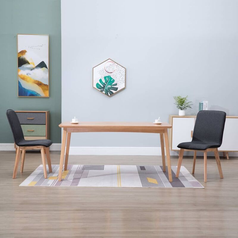 

Sillas de comedor 2 uds tela gris y madera maciza de roble