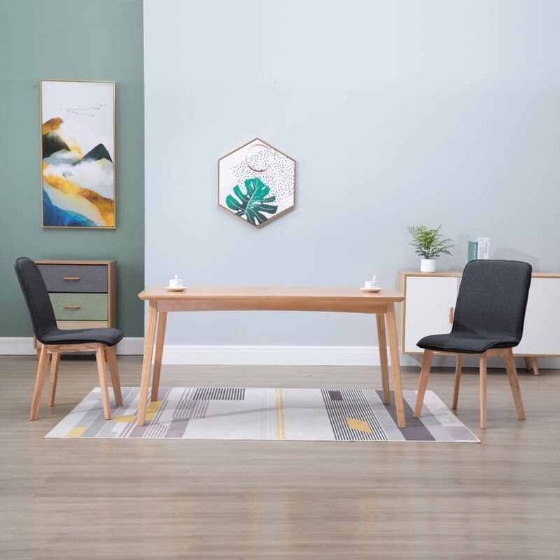 

Youthup - Sillas de comedor 2 uds tela gris y madera maciza de roble - Gris