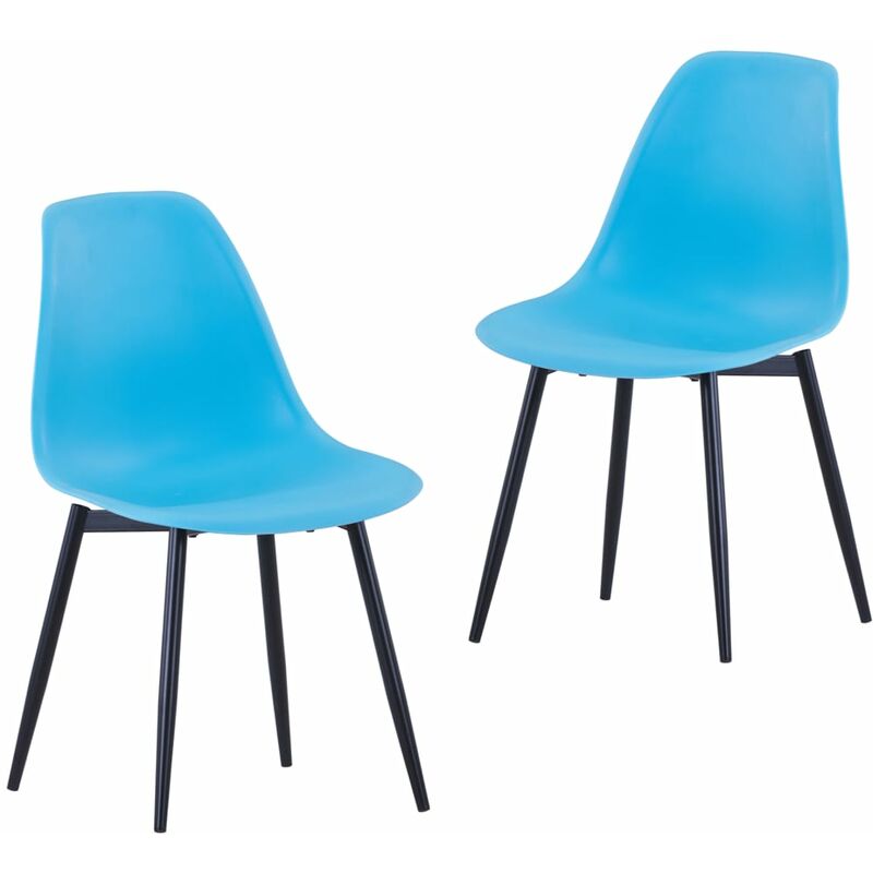 

Sillas de comedor 2 unidades azul PP