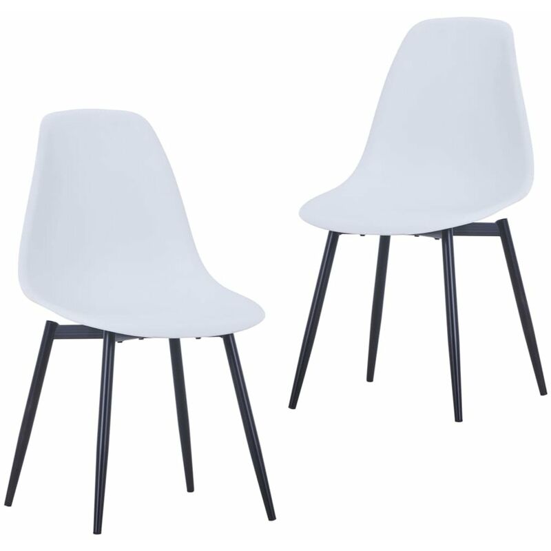 

Happyshopping - Sillas de comedor 2 unidades blancas PP