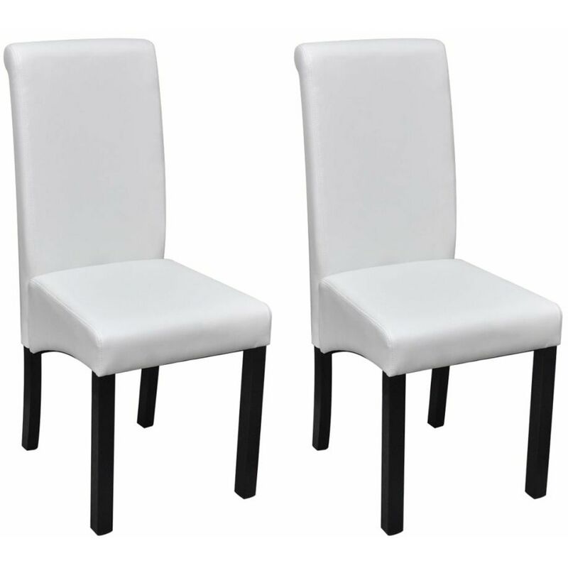 

Happyshopping - Sillas de comedor 2 unidades cuero sintetico blanco