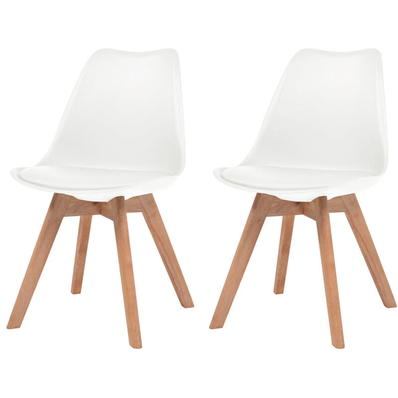 

Happyshopping - Sillas de comedor 2 unidades cuero sintetico blanco