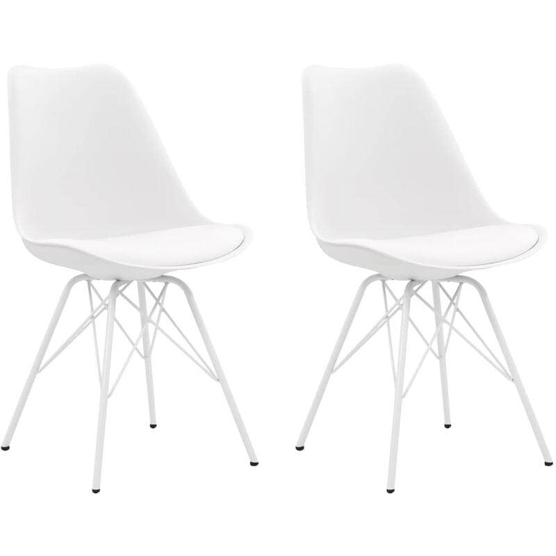 

Sillas de comedor 2 unidades cuero sintetico blanco