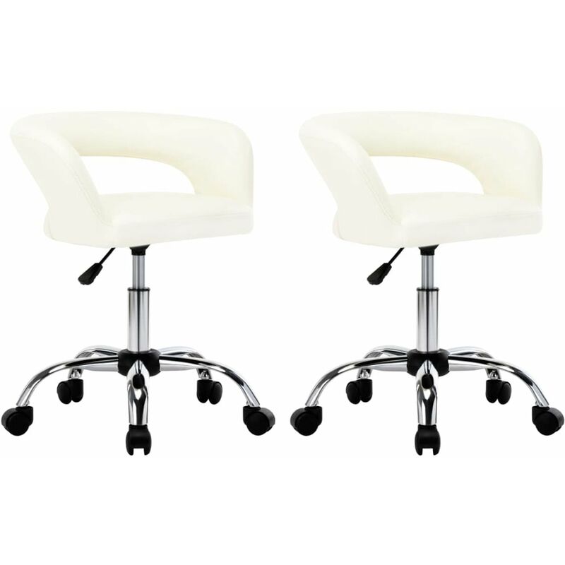 

Happyshopping - Sillas de comedor 2 unidades cuero sintetico blanco