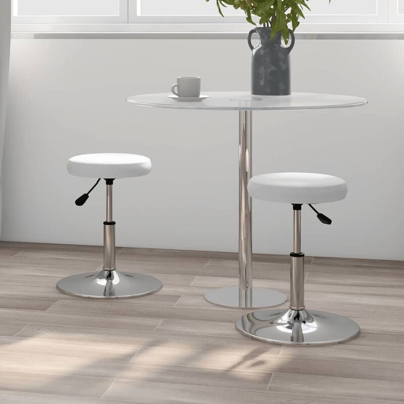 

Sillas de comedor 2 unidades cuero sintético blanco