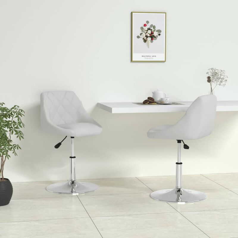 

Sillas de comedor 2 unidades cuero sintético blanco