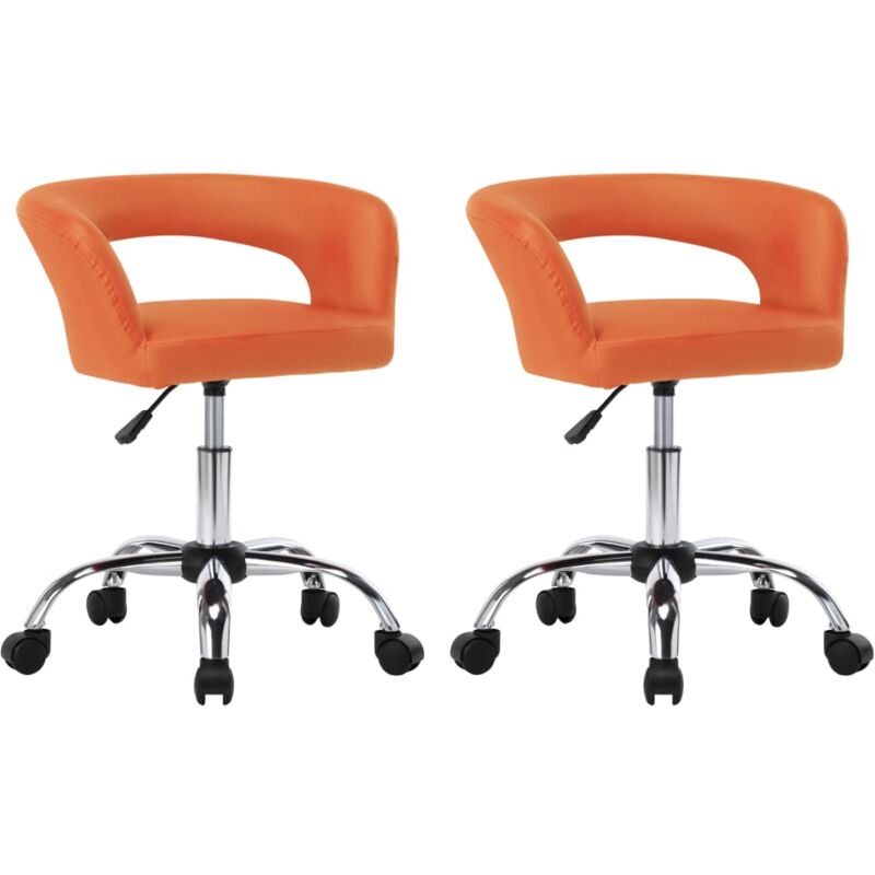 

vidaXL Sillas de Comedor 2 Unidades Cuero Sintético Naranja - Naranja