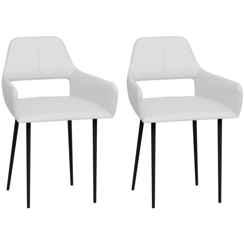 

Asupermall - Sillas de comedor 2 unidades cuero sintetico blanco