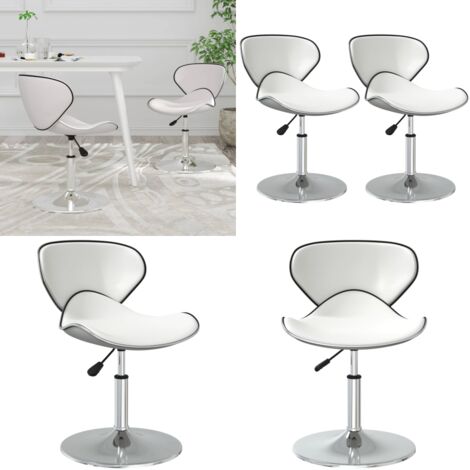 Sillas de comedor 2 unidades cuero sintético blanco - Sillas giratorias - Sillas de comedor ajustables