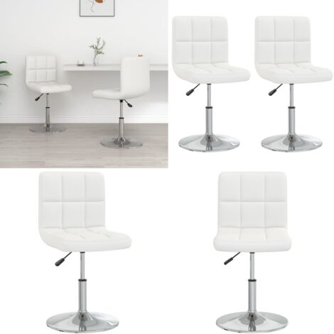 Sillas de comedor 2 unidades cuero sintético blanco - Sillas giratorias - Sillas de oficina