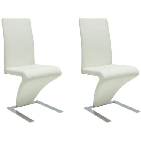 Sillas de comedor 2 unidades cuero sintético blanco vidaXL