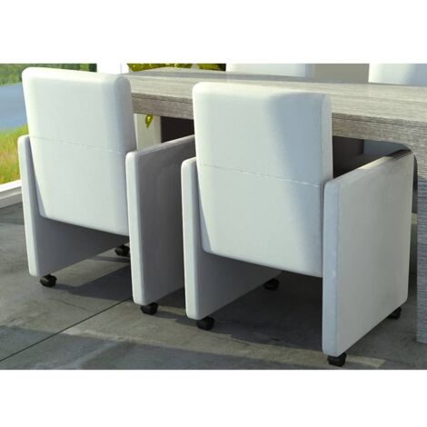 Sillas de comedor 2 unidades cuero sintético blanco vidaXL