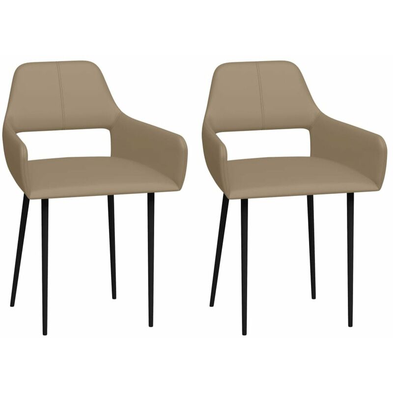 

Happyshopping - Sillas de comedor 2 unidades cuero sintetico color capuchino