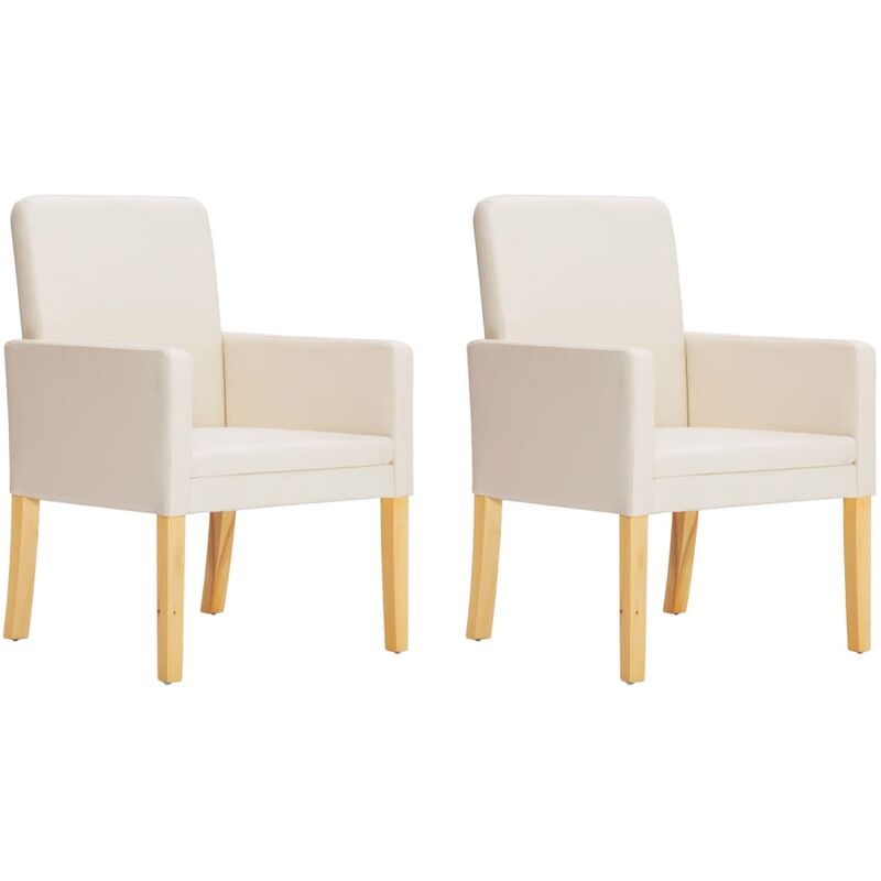 

Sillas de comedor 2 unidades cuero sintético color crema