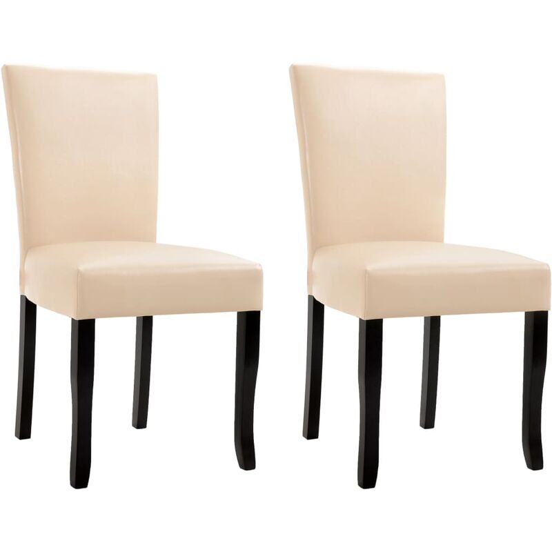 

Sillas de comedor 2 unidades cuero sintético color crema