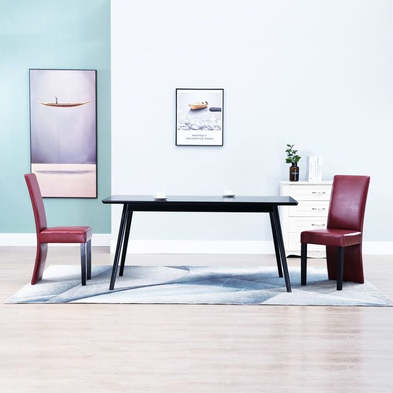 

Happyshopping - Sillas de comedor 2 unidades cuero sintetico color vino tinto
