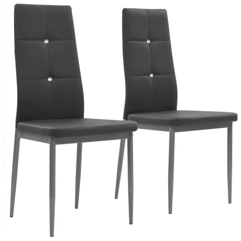 

Happyshopping - Sillas de comedor 2 unidades cuero sintetico gris