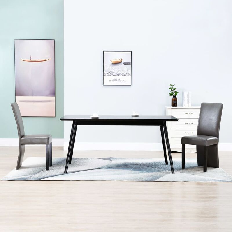 

Happyshopping - Sillas de comedor 2 unidades cuero sintetico gris