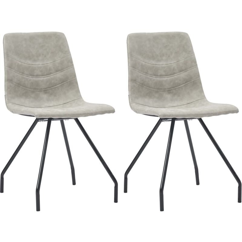 

Sillas de comedor 2 unidades cuero sintetico gris