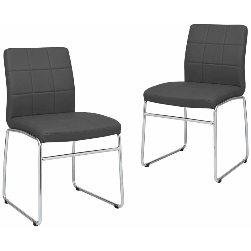 

Happyshopping - Sillas de comedor 2 unidades cuero sintetico gris