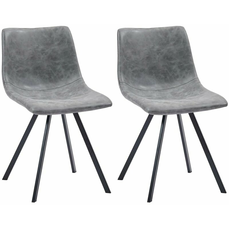 

Sillas de comedor 2 unidades cuero sintetico gris