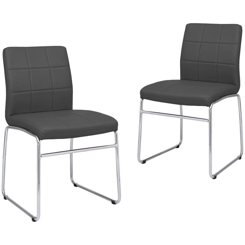 

Sillas de comedor 2 unidades cuero sintético gris