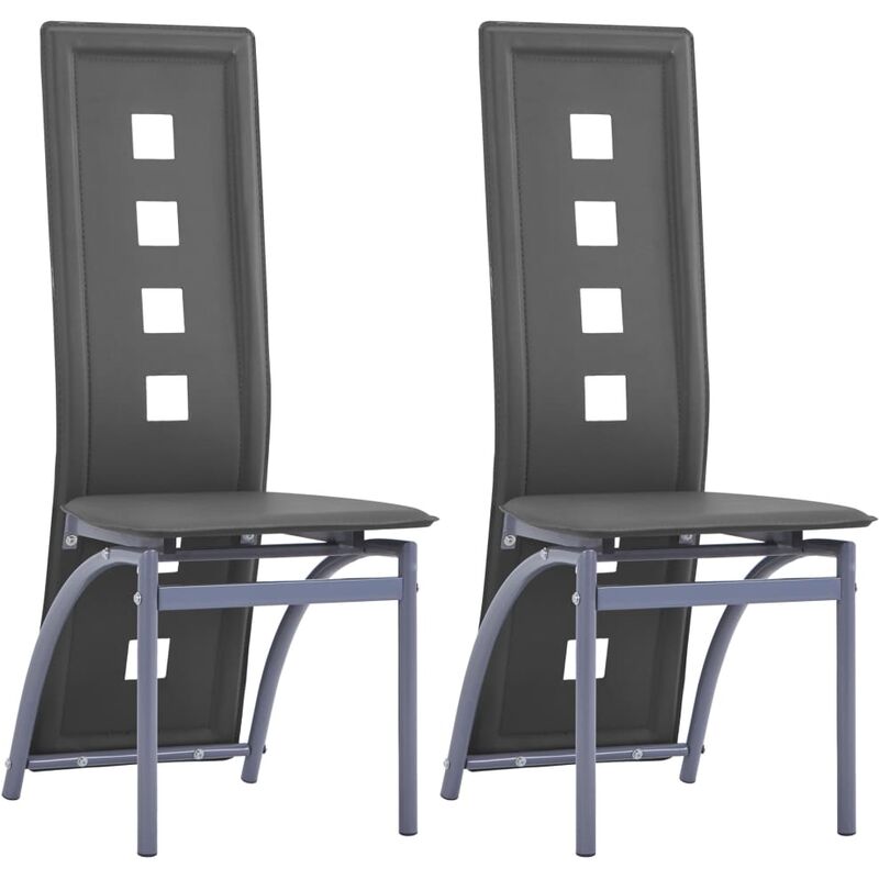 

Sillas de comedor 2 unidades cuero sintético gris