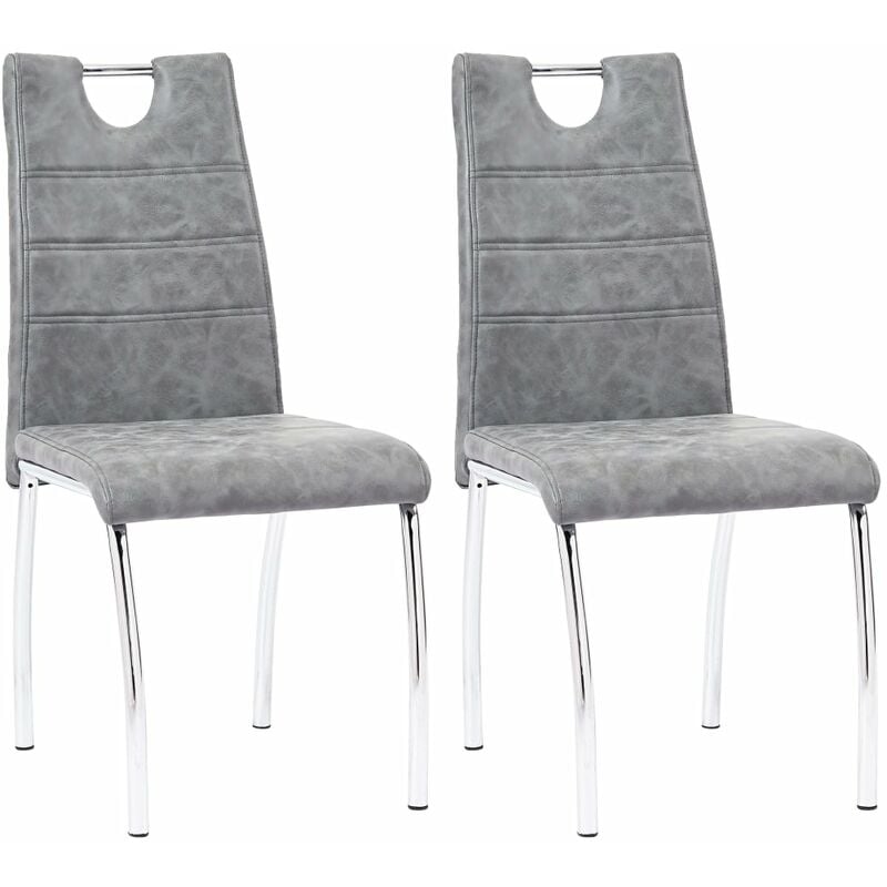 

Sillas de comedor 2 unidades cuero sintético gris