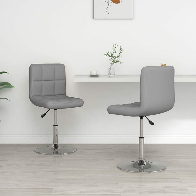 

Sillas de comedor 2 unidades cuero sintético gris