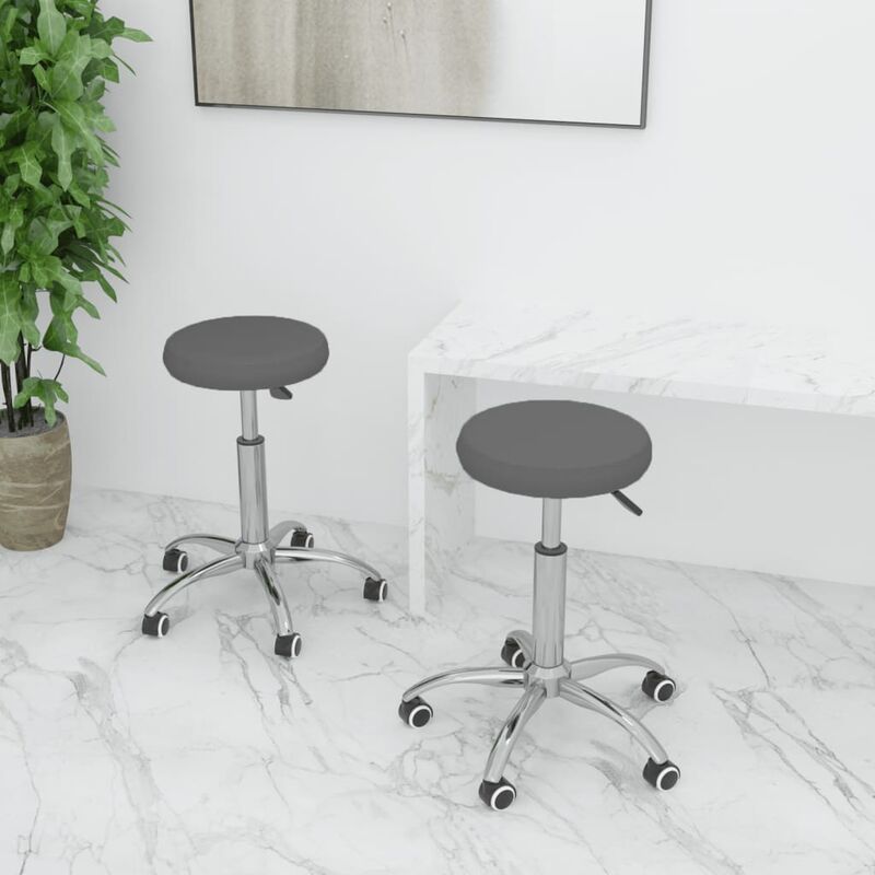 

Sillas de comedor 2 unidades cuero sintético gris