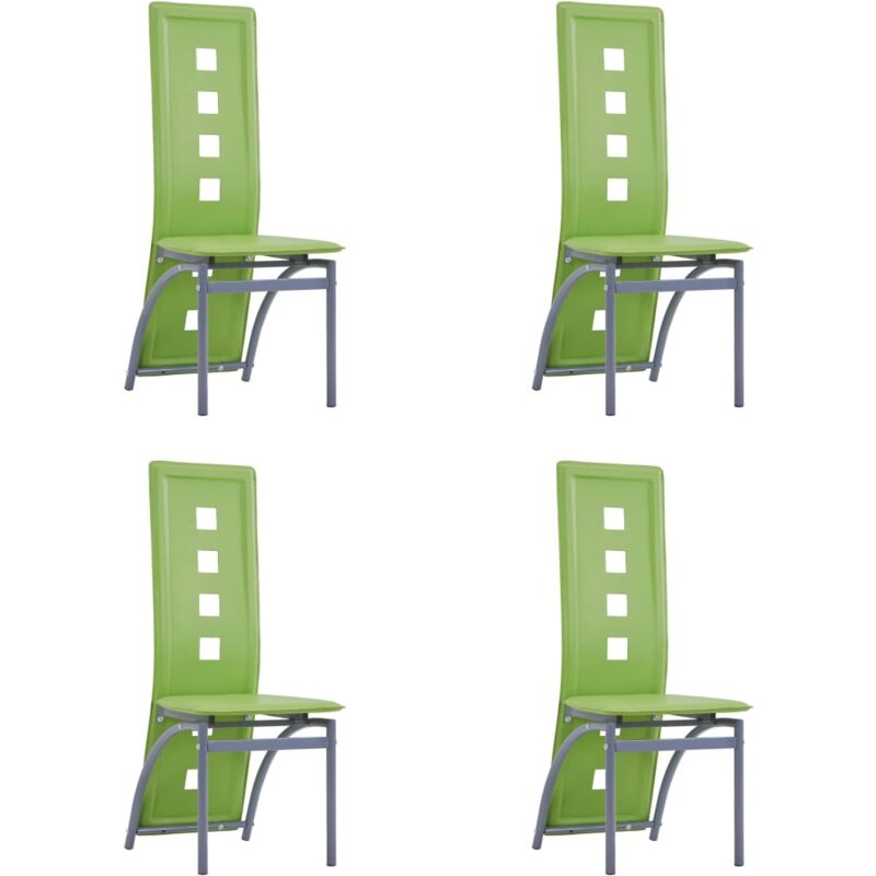 

vidaXL Sillas de Comedor Cuero Sintético 4 Unidades Verde - Verde