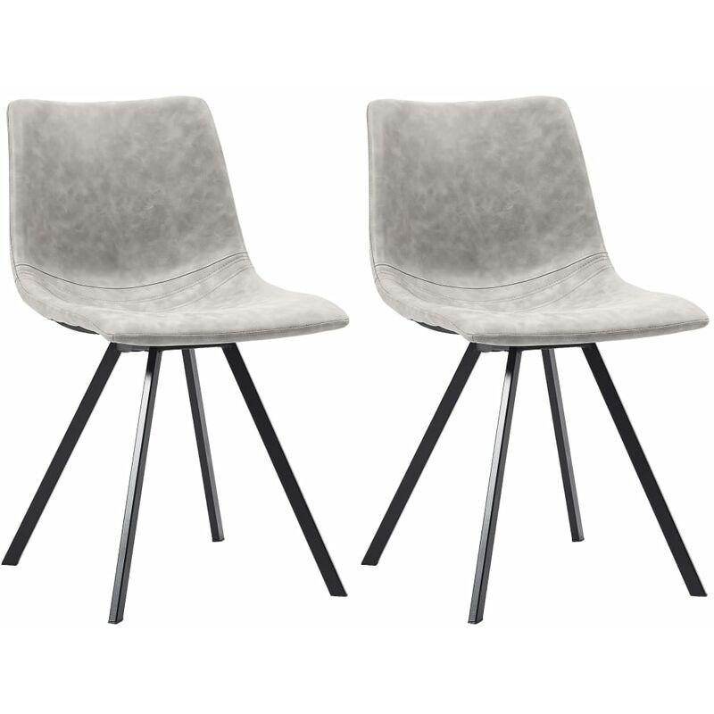 

Sillas de comedor 2 unidades cuero sintético gris claro