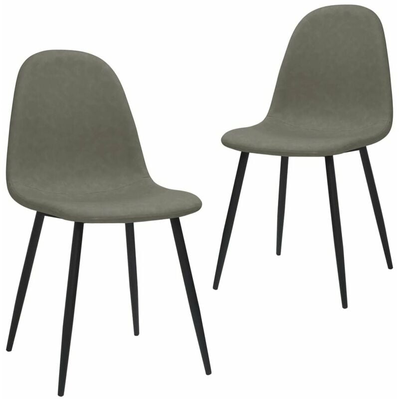 

Sillas de comedor 2 unidades cuero sintetico gris oscuro