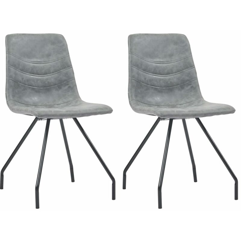 

Sillas de comedor 2 unidades cuero sintético gris oscuro
