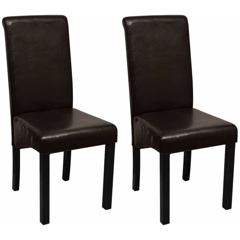 

Happyshopping - Sillas de comedor 2 unidades cuero sintetico marron