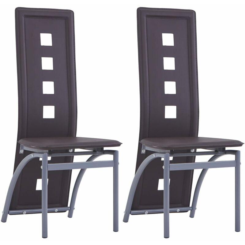 

Sillas de comedor 2 unidades cuero sintetico marron