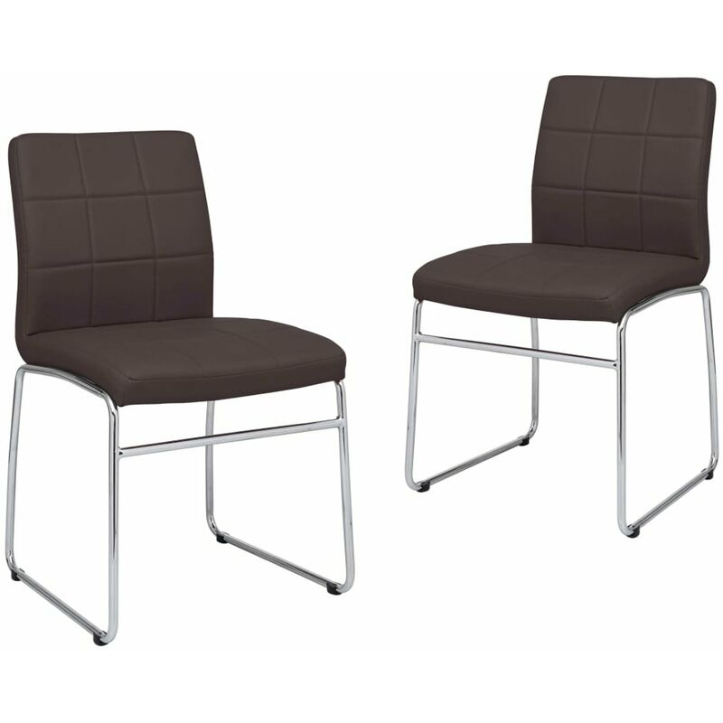 

Sillas de comedor 2 unidades cuero sintetico marron