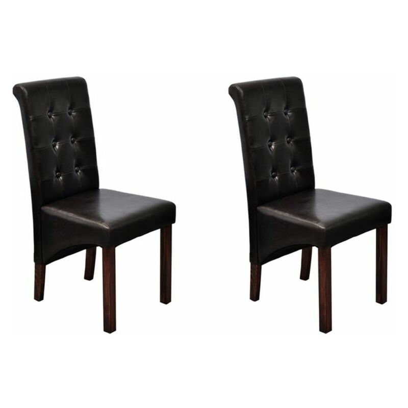 

Happyshopping - Sillas de comedor 2 unidades cuero sintetico marron