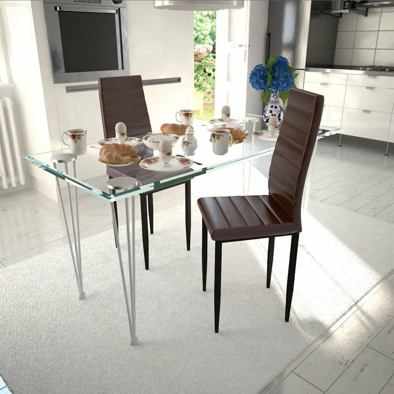 

Sillas de comedor 2 unidades cuero sintetico marron