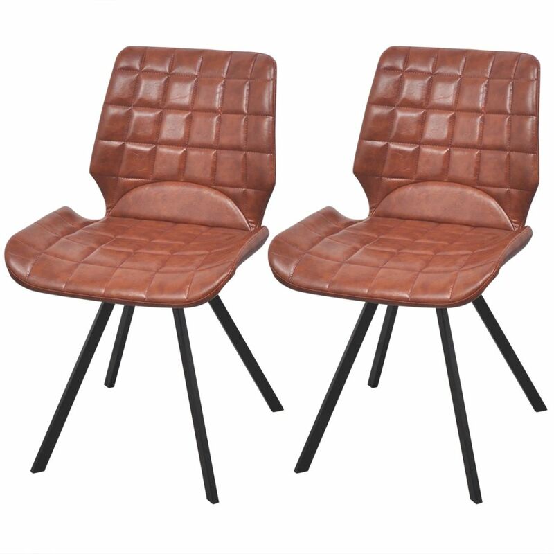

BHD - Sillas de comedor 2 unidades cuero sintético marrón
