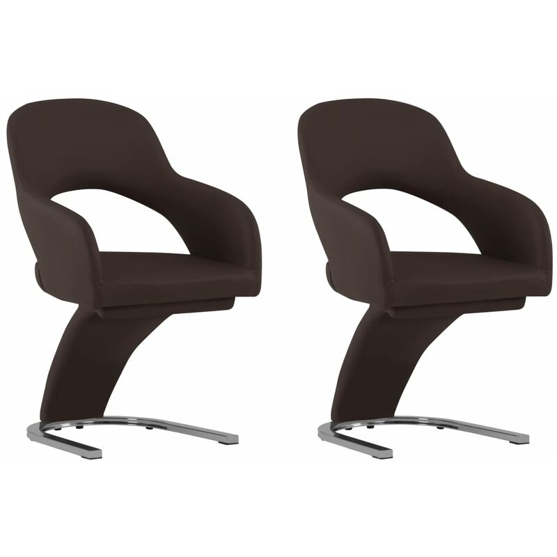 

Sillas de comedor 2 unidades cuero sintético marrón