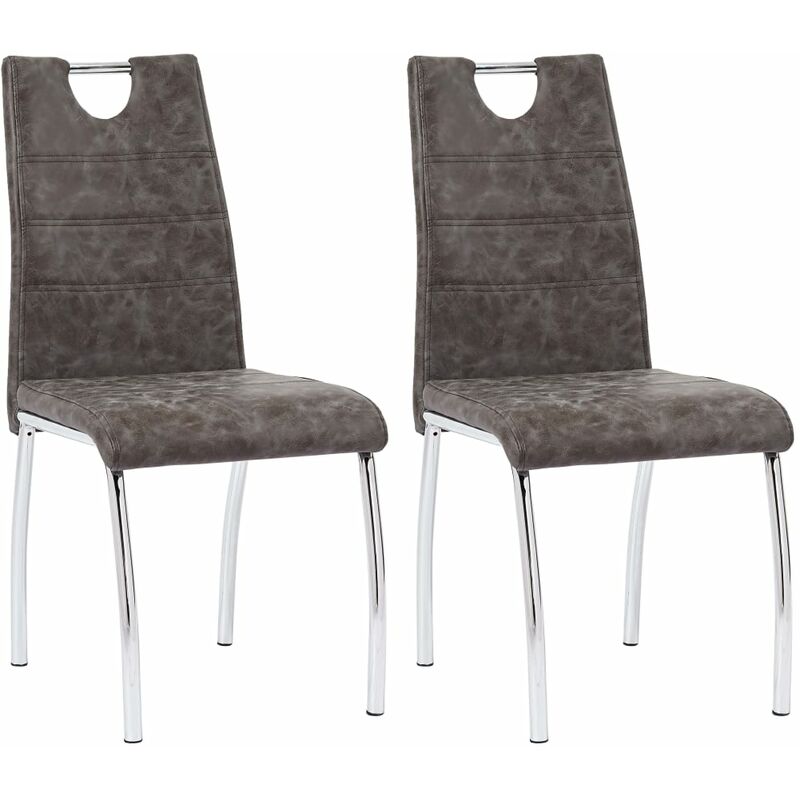 

Sillas de comedor 2 unidades cuero sintético marrón