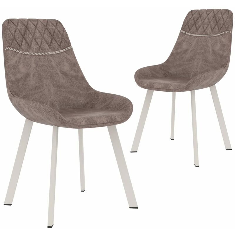 

Sillas de comedor 2 unidades cuero sintético marrón