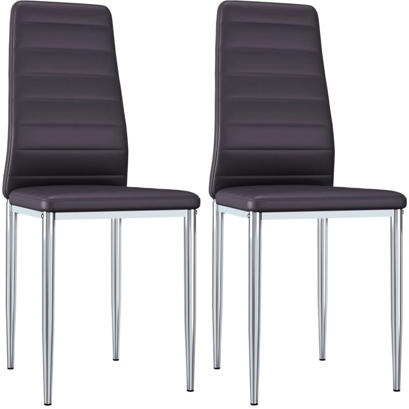 

Sillas de comedor 2 unidades cuero sintético marrón