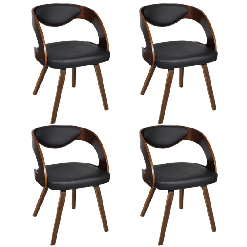 

Madera Contrachapada Sillas de Comedor Cuero Sintética Marrón 4 Unidades - Marrón - Vidaxl