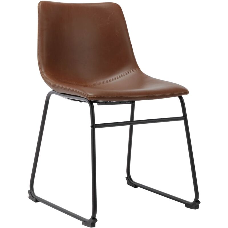 

Silla de Comedor Cuero Sintética Marrón Claro - Marrón - Vidaxl