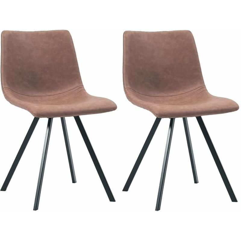 

Sillas de comedor 2 unidades cuero sintético marrón intermedio
