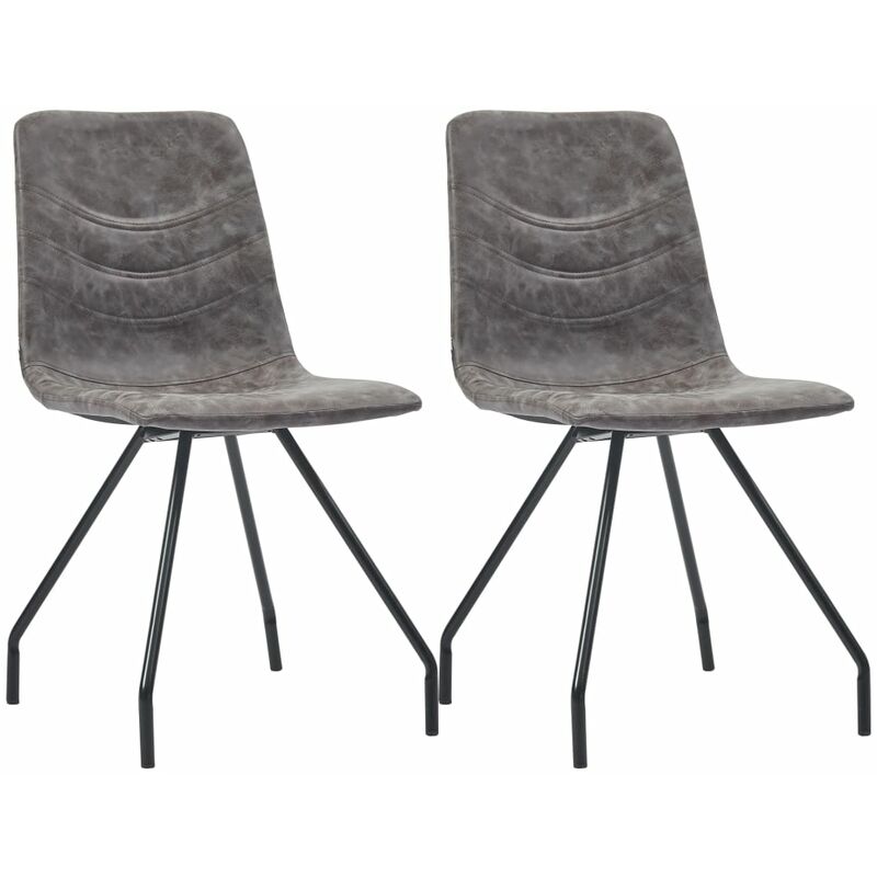

Sillas de comedor 2 unidades cuero sintético marrón oscuro